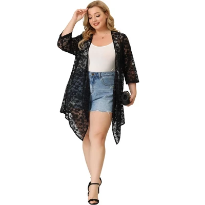Agnes Orinda Women's Plus Size Draped Shawls Lightweight Open Front Lace Cardigans 2 Agnes Orinda Women's Plus Size Draped Shawls Lightweight Open Front Lace Cardigans - Image 2