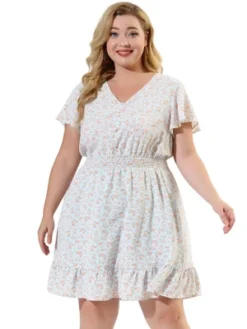 Agnes Orinda Women's Plus Size Dresses Floral Print Smocked Waist Flutter Sleeve Midi Dress 8 Agnes Orinda Women's Plus Size Dresses Floral Print Smocked Waist Flutter Sleeve Midi Dress -Agnes Sales Store GUEST 7c768fe2 a675 4d36 bce6 caeb17e93cd5