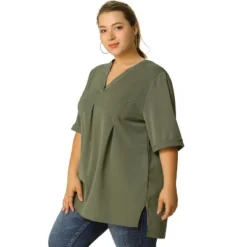 Agnes Orinda Women's Plus Size Casual Solid V Neck 1/2 Sleeve Tunic 12 Agnes Orinda Women's Plus Size Casual Solid V Neck 1/2 Sleeve Tunic -Agnes Sales Store GUEST 7d603531 992e 4b31 ba1e 707bd66a9e95