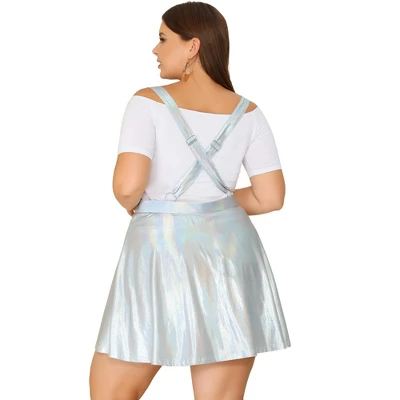 Agnes Orinda Women's Plus Size Glittery Adjustable Strap Elastic Waist Party Skater Skirts 3 Agnes Orinda Women's Plus Size Glittery Adjustable Strap Elastic Waist Party Skater Skirts - Image 3