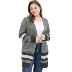 Agnes Orinda Women's Plus Size Multi Striped Open Front Sweater Cardigan -Agnes Sales Store GUEST 7f42a27d 321d 4f74 9c0c 51cc4edd27c1