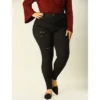 Agnes Orinda Women's Plus Size Mid Rise Zip Fly Skinny Ripped Jeans