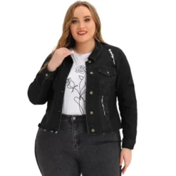 Agnes Orinda Women's Plus Size Classic Denim Casual Long Sleeve Fashion Jean Jackets -Agnes Sales Store GUEST 80bd1b2b ab6c 4bec acfa 478bfc04ced6
