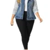 Agnes Orinda Women's Plus Size Denim Hood Drawstring Fall Winter Button Jean Jackets
