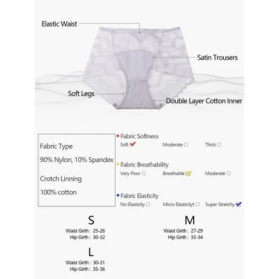 Agnes Orinda Women's Floral Laceback High Rise Solid Brief Stretchy Underwear 4 Agnes Orinda Women's Floral Laceback High Rise Solid Brief Stretchy Underwear - Image 4