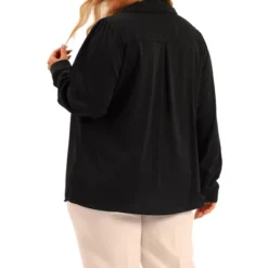 Agnes Orinda Women's Long Sleeve Casual Loose Business Work Fashionable Button Down V Neck Shirts -Agnes Sales Store GUEST 83fa1c7a bcb7 4682 afc2 70f1c18bccae