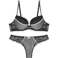 Agnes Orinda Women's Underwire Push-Up Lace Trim Strip Bra And Thong Set -Agnes Sales Store GUEST 84f4f388 8a2d 44e6 bc8d bdfd0eeee853