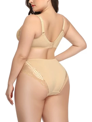 Agnes Orinda Women's Plus Size Underwire Push-Up Lace Trim Adjustable Straps Comfort Bra And Panty Set 1 Agnes Orinda Women's Plus Size Underwire Push-Up Lace Trim Adjustable Straps Comfort Bra And Panty Set