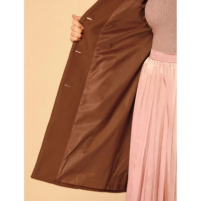 Agnes Orinda Women's Plus Size Winter Notched Lapel Single Breasted Pea Coat 5 Agnes Orinda Women's Plus Size Winter Notched Lapel Single Breasted Pea Coat - Image 5