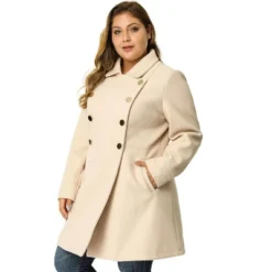 Agnes Orinda Women's Plus Size Winter Fashion Outerwear Double Breasted Warm Overcoats -Agnes Sales Store GUEST 8732c393 2504 4827 96e3 4a7e72d9636a
