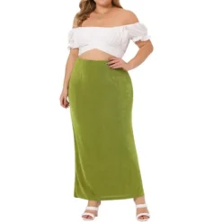 Agnes Orinda Women's Plus Size High Waist Stretch Elegant Bodycon Maxi Long Casual Pencil Skirt -Agnes Sales Store GUEST 897ed5cf fa17 40a7 bd83 51d953f19901