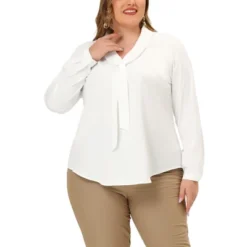 Agnes Orinda Women's Plus Size Elegant Tie Chiffon Formal Office Shirts -Agnes Sales Store GUEST 8b96bf1f 6f1e 4d92 a636 32a82cf66a09
