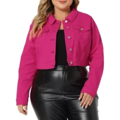 Agnes Orinda Women's Plus Size Cropped Long Sleeve Trendy Fashion Denim Jean Jackets -Agnes Sales Store GUEST 8bca9e62 cf1e 4777 bb84 973ec1125c97