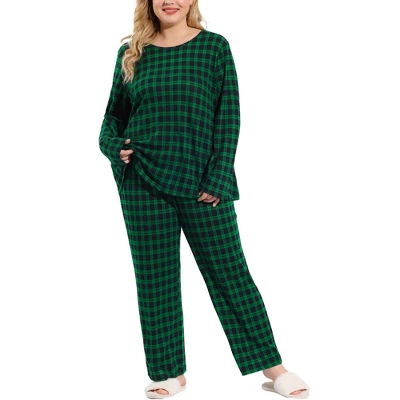 Agnes Orinda Women's Plus Size Nightgown Pajama Sets Buffalo Plaid Check Side Pocket Elastic Waist Relaxed Fit Sleepwear Pajamas 7 Agnes Orinda Women's Plus Size Nightgown Pajama Sets Buffalo Plaid Check Side Pocket Elastic Waist Relaxed Fit Sleepwear Pajamas - Image 7
