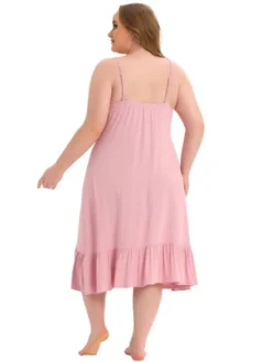 Agnes Orinda Women's Plus Size Nightgown Ruffle Hem Comfy Adjustable Strap Sleepdress -Agnes Sales Store GUEST 8c3b0dd2 8077 4cc8 bb81 991128ef3453