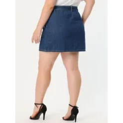 Agnes Orinda Women's Plus Size Denim Detachable Tie Button Front Mini Skirts With Pocket -Agnes Sales Store GUEST 8c975061 6371 47fe ab6d 338115ddb7b8