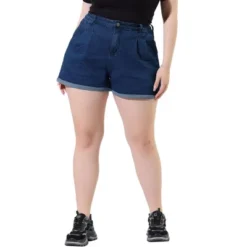 Agnes Orinda Women's Plus Size Jean Short Zipper Roll Up Hem Stretched Denim Shorts -Agnes Sales Store GUEST 8d9c9a68 a46b 4585 bcfd 4eb676c9d045