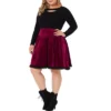 Agnes Orinda Women's Plus Size Velvet Party Lace Above Knee A-Line Skirts
