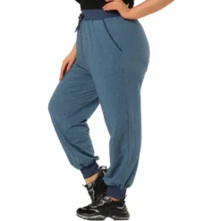 Agnes Orinda Women Plus Size Drawstring Waist Contrast Color Jogger Pants -Agnes Sales Store GUEST 902742f6 282a 4e53 8750 c1a1d2ac071f