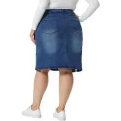 Agnes Orinda Women's Plus Size Casual Slim Side Slit Jean Denim Pencil Skirt -Agnes Sales Store GUEST 90413d2d 87d5 4da7 8edf f1b933f92e6c