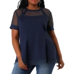 Agnes Orinda Women's Plus Size Round Neck Lace Swing Yoke Top -Agnes Sales Store GUEST 9062496f 0868 44a0 9ee5 6ea2bb690c69