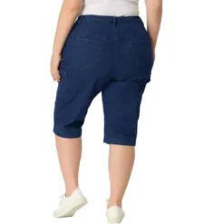 Agnes Orinda Women's Plus Size Jeans Zipper Slash Pocket Button Denim Cargo Shorts -Agnes Sales Store GUEST 90924713 7f53 441e 9027 9992ef8064ce