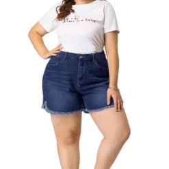 Agnes Orinda Women's Plus Size Denim Shorts Ripped Stretched Distressed Jean Shorts -Agnes Sales Store GUEST 90a15c02 0364 4ca5 afbd fd11e2c4e7e9