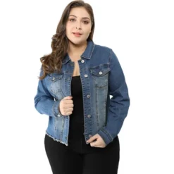 Agnes Orinda Women's Plus Size Classic Denim Casual Long Sleeve Fashion Jean Jackets -Agnes Sales Store GUEST 90f8309a 4dc5 4ac1 aeed 8855a28b067e