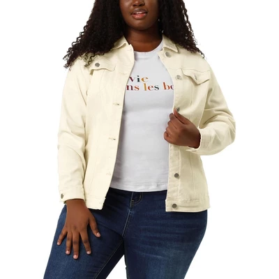 Agnes Orinda Women's Plus Size Outerwear Button Front Washed Denim Jean Jacket 10 Agnes Orinda Women's Plus Size Outerwear Button Front Washed Denim Jean Jacket - Image 10