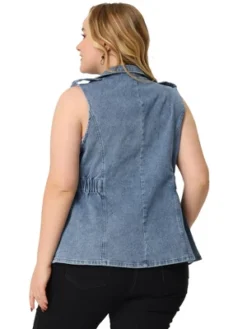 Agnes Orinda Women's Plus Size Outfits Fashion Sleeveless Elastic Waist Button Denim Vests -Agnes Sales Store GUEST 91b10e8c b213 48a0 840f 3d715bb92e62