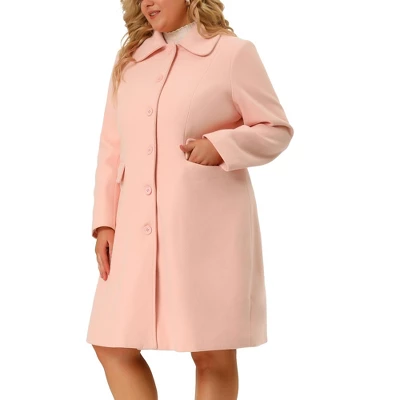 Agnes Orinda Women's Plus Size Coats Peter Pan Collar Single Breasted Long Coat 1 Agnes Orinda Women's Plus Size Coats Peter Pan Collar Single Breasted Long Coat
