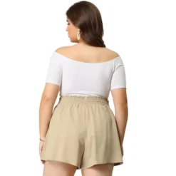 Agnes Orinda Women's Plus Pants Casual Drawstring Waist Shorts With Front Pokcets -Agnes Sales Store GUEST 9222b9fe 83b7 4a85 84a4 78510a6e1fa3