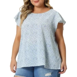 Agnes Orinda Women's Plus Size Floral Short Sleeve Casual Blouse -Agnes Sales Store GUEST 92ec0eae 0f35 4bc5 bc53 5feae041beed