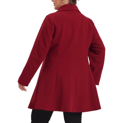 Agnes Orinda Women's Plus Size Elegant A Line Notched Lapel Double Breasted Pea Coats 3 Agnes Orinda Women's Plus Size Elegant A Line Notched Lapel Double Breasted Pea Coats - Image 3
