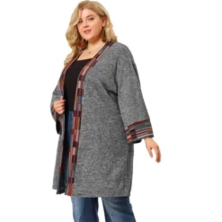 Agnes Orinda Women's Plus Size Contrast Placket Sleeves Knit Open Front Cardigans 10 Agnes Orinda Women's Plus Size Contrast Placket Sleeves Knit Open Front Cardigans -Agnes Sales Store GUEST 943f7712 b600 4392 8ac7 43d42c63c856