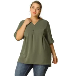 Agnes Orinda Women's Plus Size Casual Solid V Neck 1/2 Sleeve Tunic 9 Agnes Orinda Women's Plus Size Casual Solid V Neck 1/2 Sleeve Tunic -Agnes Sales Store GUEST 94f3b692 06a2 470d aa3d 85f522136805