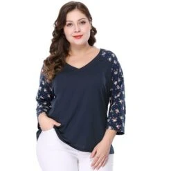 Agnes Orinda Women's Plus Size V Neck 3/4 Sleeve Raglan Floral Print Peasant Tops 15 Agnes Orinda Women's Plus Size V Neck 3/4 Sleeve Raglan Floral Print Peasant Tops -Agnes Sales Store GUEST 95c9d793 169d 43f3 a2a3 055dd78d658d