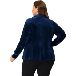 Agnes Orinda Women's Plus Size Velvet Button Notched Lapel Formal Office Blazers -Agnes Sales Store GUEST 969e3132 879d 48ed b635 6b7b36251fd3