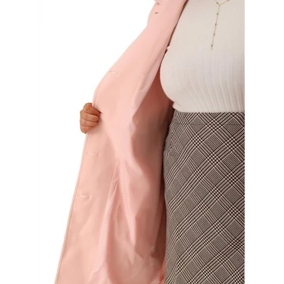 Agnes Orinda Women's Plus Size Coats Peter Pan Collar Single Breasted Long Coat 5 Agnes Orinda Women's Plus Size Coats Peter Pan Collar Single Breasted Long Coat - Image 5