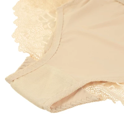 Agnes Orinda Women's 3-Pack Lace Trim Mid-Rise Seamless Brief Stretchy Underwear 2 Agnes Orinda Women's 3-Pack Lace Trim Mid-Rise Seamless Brief Stretchy Underwear - Image 2