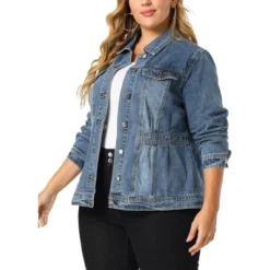 Agnes Orinda Women's Plus Size Classic Denim Washed Front Long Sleeve Jean Jackets -Agnes Sales Store GUEST 99f4e2c1 a735 4623 bcbb 62b8482ce65f