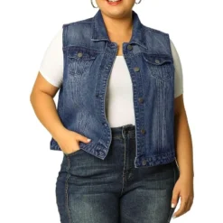 Agnes Orinda Women's Plus Size Buttons With Two Chest Flap Pockets Denim Vests -Agnes Sales Store GUEST 9c31bdab 2fca 409c a1db 0a0a57ba9940
