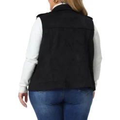 Agnes Orinda Women’s Plus Size Winter Lapel Zipper Utility Motorcycle Faux Suede Sleeveless Fashion Vests -Agnes Sales Store GUEST 9d391fb9 3d32 4bbe a8fe 80010fd9cee0