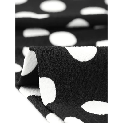 Agnes Orinda Women's Plus Size Formal Palazzo Polka Dots Wide Leg High Rise Wide Leg Pants 4 Agnes Orinda Women's Plus Size Formal Palazzo Polka Dots Wide Leg High Rise Wide Leg Pants - Image 4