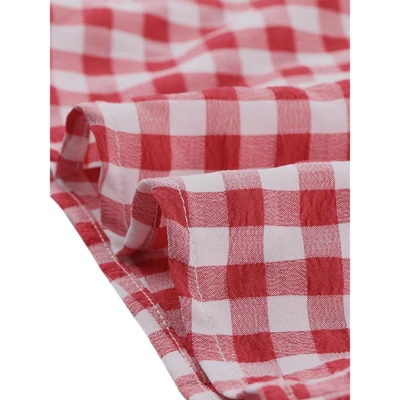 Agnes Orinda Women's Plus Size Gingham 1950s Sweetheart Neck Plaid Blouse 4 Agnes Orinda Women's Plus Size Gingham 1950s Sweetheart Neck Plaid Blouse - Image 4