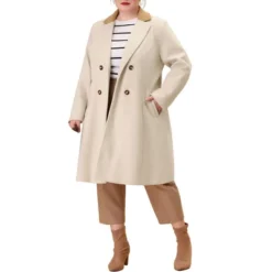 Agnes Orinda Women's Plus Size Fashion Notched Lapel Double Breasted Pea Coat -Agnes Sales Store GUEST 9fff7ea1 e0b5 4c05 a398 7032646191dc