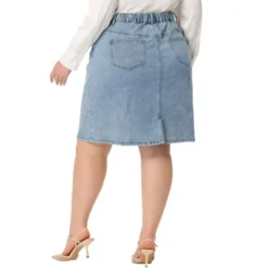 Agnes Orinda Women's Plus Size Denim Classic Slash Pocket Elastic Waist Pencil Back Slit Jeans Skirts 8 Agnes Orinda Women's Plus Size Denim Classic Slash Pocket Elastic Waist Pencil Back Slit Jeans Skirts -Agnes Sales Store GUEST a04be754 440b 4299 9986 2beaa4ba3512