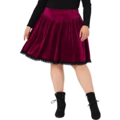 Agnes Orinda Women's Plus Size Velvet Party Lace Above Knee A-Line Skirts -Agnes Sales Store GUEST a05cc5f6 09e4 45aa b3c6 e85b2eaba837