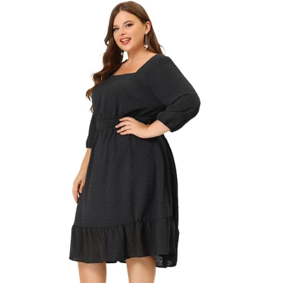 Agnes Orinda Women's Plus Size Swiss Dots Wedding Empire Waist Dresses 2 Agnes Orinda Women's Plus Size Swiss Dots Wedding Empire Waist Dresses - Image 2