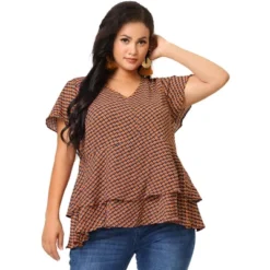Agnes Orinda Women's Plus Size Retro Layered Peplum Boho Blouse -Agnes Sales Store GUEST a12e6e17 1ed5 46ae 8eea b6c110ddc71d